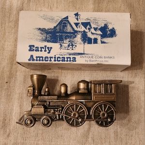 Banthrico General Locomotive Vintage Metal Coin Bank in Original Box $19